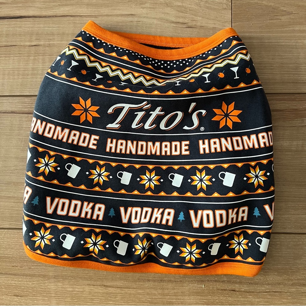 Tito’s Vodka Fleece Dog Sweater Md NWOT